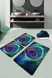 Mijölnir Juego de alfombrillas de baño Peacock multicolor